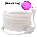 LED Strip Light 220V 230V 240V Flexible Round Tube Neon LED Tape SMD2835 120LEDs/M 14MM Waterproof LED Neon Sign Rope EU Plug