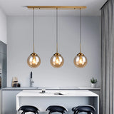Amber Smoke Gray Clear Glass Pendant Lamp LED Hanging Light for Dining Room Table Kicthen Island Bedroom Bedside Lighting