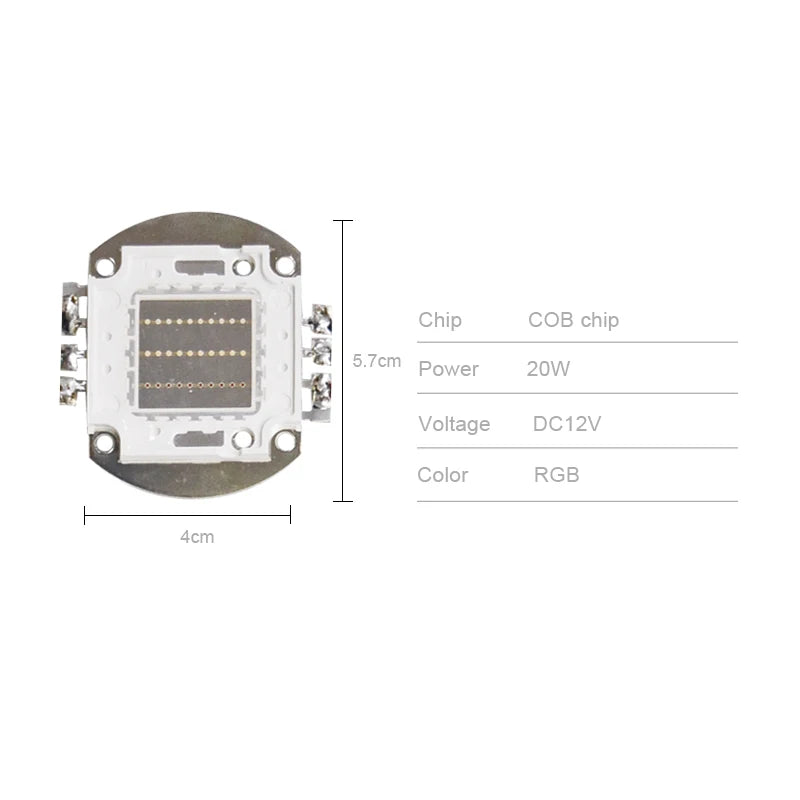 WS2811 High Power Addressable RGB LED Pixel Module (3W/9W/20W/30W) - DC12V–24V Full-Color Flood Light Driver