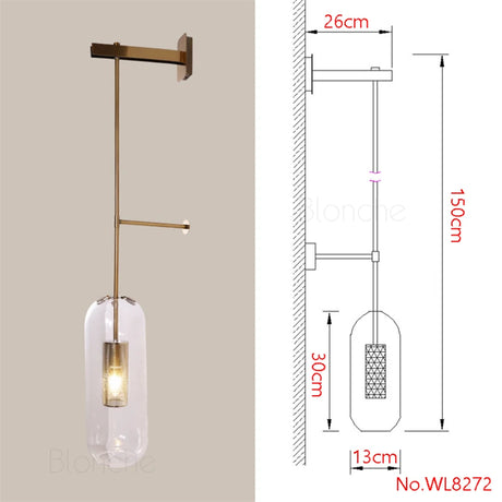 Modern Glass Wall Lights Led Metal Lamps Nordic Wall Lamps for Bathroom Bedroom Living Room Home Lights Loft Fixtures Luminaire
