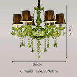 Luxury Green Crystal Chandelier - Vintage E14 Candle Pendant Light