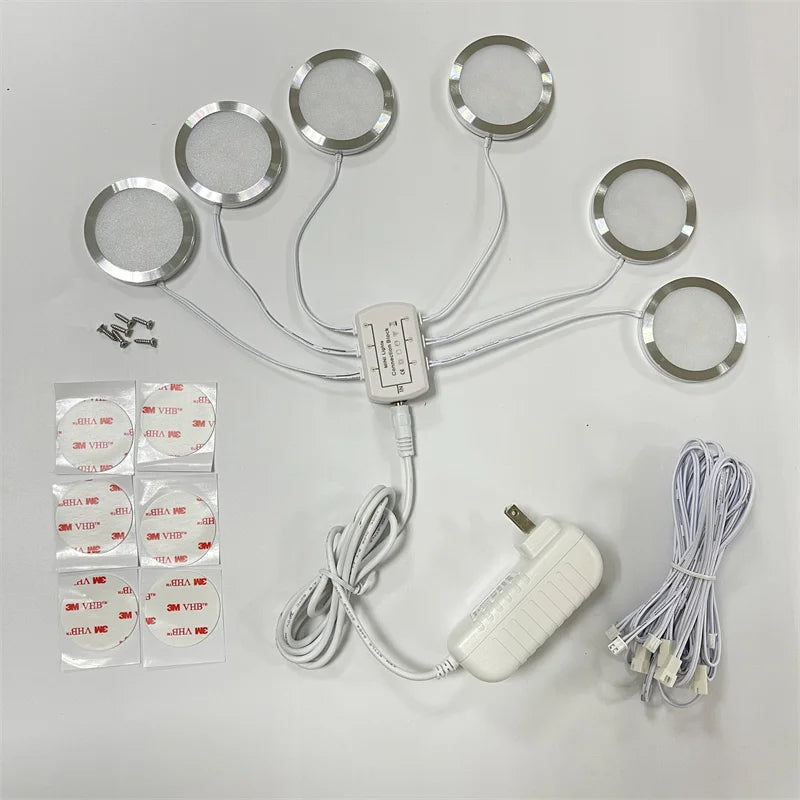 LED Led Mini Spotlights Remote Control Dimmable Spot Light Kit 3W 110V 220V Surface Mounted Ceiling Indoor Cabinet Lamps