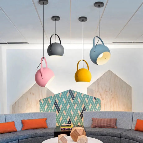 LED Pendant Lights Nordic E27 Macaron Colorful Luminaria New Bedroom Restaurant Pendant Lamp Home Decors Adjustable Lamp Lustre