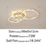 Modern Round Design Ceiling Lights For Living Room Bedroom Gold White Coffee Painted  Circle Rings Lighting Fixtures Luminaire