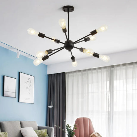 Gold Sputnik lamps Nordic Chandelier Mid century modern lighting home decors light fixtures hall dining room lights Nickel Black