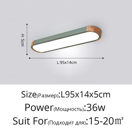 Modern Ceiling Lights Simplicity Creative Cottage Strip White Gray Green Wood Decoration Kitchen Aisle Corridor Indoor Lighting