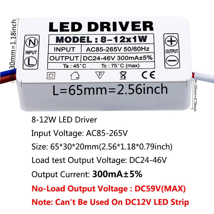 LED Driver 300mA 1-3w 4-7w 8-12w 12-18w 18-25w 25-36w LED Constant Current Driver Power Unit Supply For LED Bulb Transformers