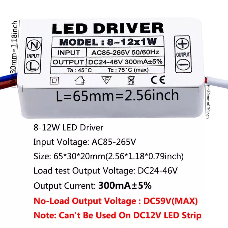 LED Driver 300mA 1-3w 4-7w 8-12w 18w 20w 18-25w 25-36w LED Constant Current Driver Power Unit Supply For Driver LED Transformer