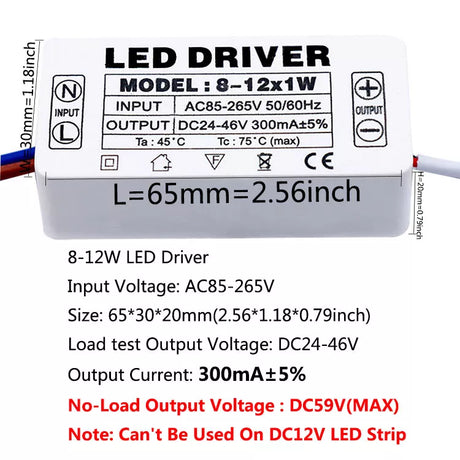 LED Driver 300mA 1-3w 4-7w 8-12w 18w 20w 18-25w 25-36w LED Constant Current Driver Power Unit Supply For Driver LED Transformer