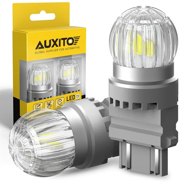 AUXITO 2x P27/7W 3157 LED Turn Signal Backup Reverse Lamp T25 3156 P27W DRL Daytime Running Light Tail Lamp Amber Red White 12V