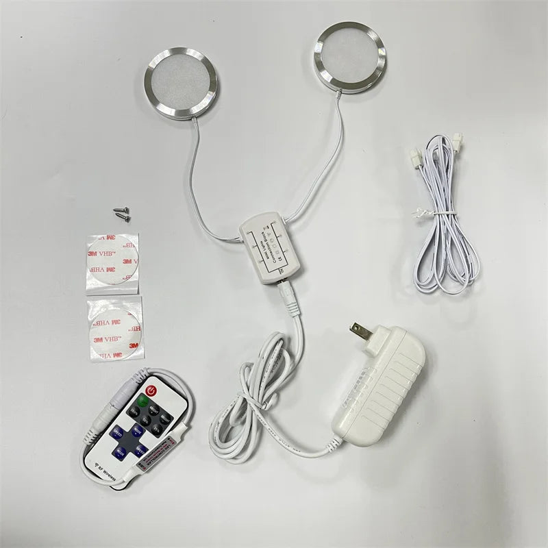 LED Led Mini Spotlights Remote Control Dimmable Spot Light Kit 3W 110V 220V Surface Mounted Ceiling Indoor Cabinet Lamps