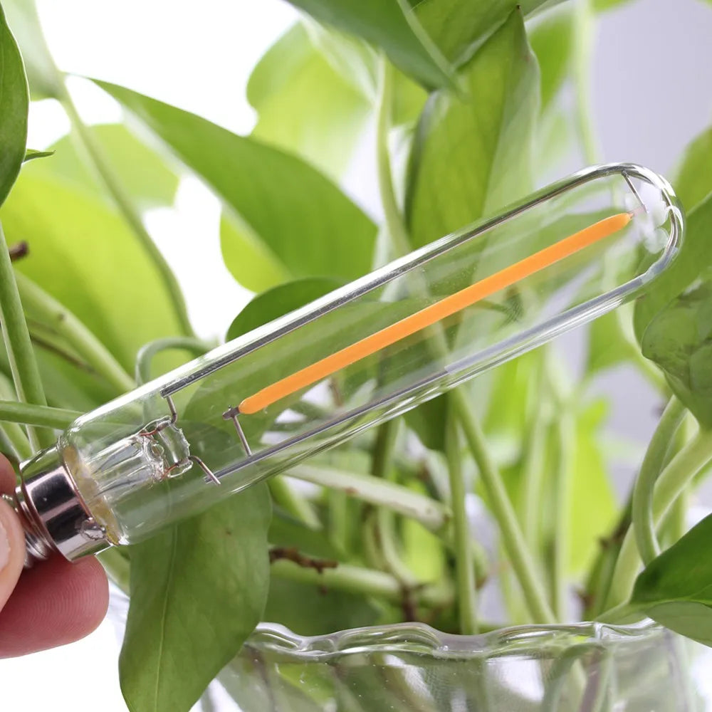 Vintage T20 T6 Tubular LED Filament Bulb - 1W 2W E12 E14 Dimmable Retro Light