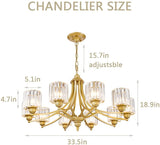 Modern Crystal Chandeliers Luxury 8-Light Chandelier Lighting Flush Mount Ceiling Lights Kitchen Island Hanging Pendant Light