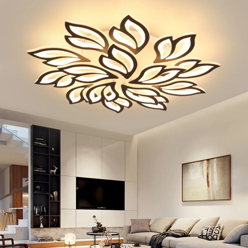 Modern Led Ceiling Lights For Living Room Bedroom Led Ceiling Lamps Black/White Acrylic Kitchen Hanging Light Fixtures