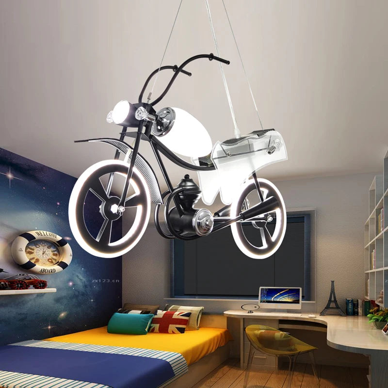 Eye Protection Bedroom Creative Special Decoration Motorcycle Children's Room Chandelier Boy Clothing Shop Front Desk Restaurant
