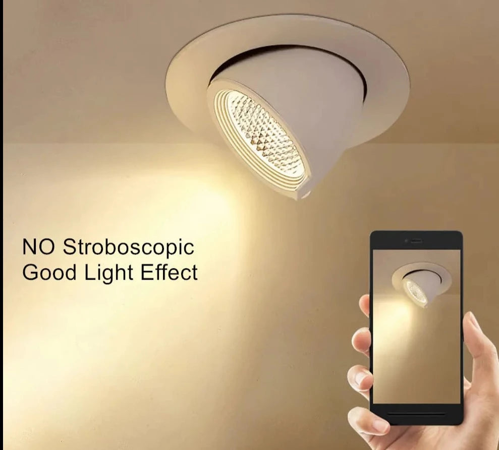 Dimmable Led Downlight 360 Rotate Adjustable Recessed Downlight Ceiling Lamp Dinning Room Living Room Spot Led Light Fixtures