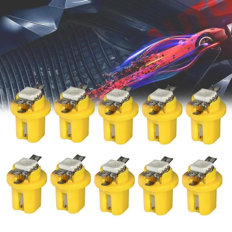 10x T5 B8.5D 5050 LED 1 SMD Car Dashboard Light Dash Instrument Indicator Lights Bulbs
