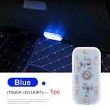 LED Touch Light Mini Wireless Car Interior Lighting Auto Roof Ceiling Reading Lamp for Door Foot Trunk Storage Box USB Charging