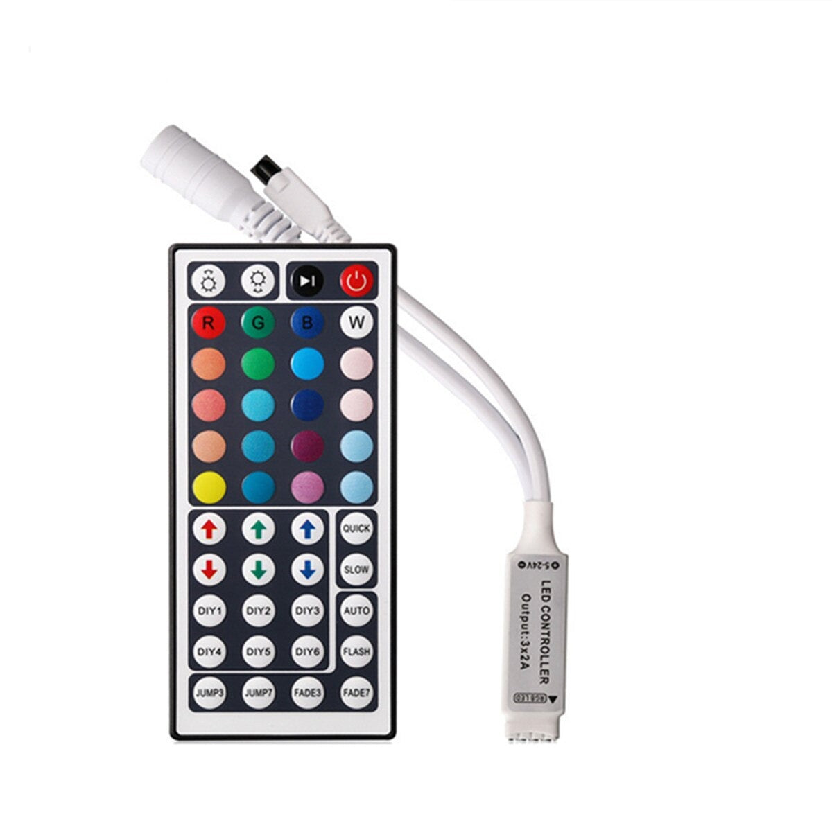 24 Key Led Controller Learning Led Controller 24 Keys LED IR RGB Controler box 1 to 2 Controller IR R ...