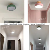 Nordic minimalist wooden aisle light LED ceiling light balcony corridor light dressing room lighting retro European ceiling lamp