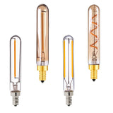 Vintage T20 T6 Tubular LED Filament Bulb - 1W 2W E12 E14 Dimmable Retro Light