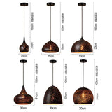 Vintage Pendant Lamp Black Iron Etching Lampshade Bar/Teahouse/Restaurant Indoor Lighting American Creative E27 Pendant Lights