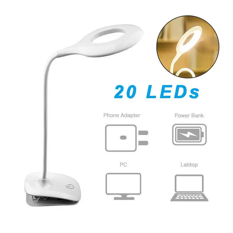 Desk Lamp Book Lamp Reading Light LED Clip Booklight Piano Study Flashlight Clip-On Home Decor Eye-Care Portable Torch