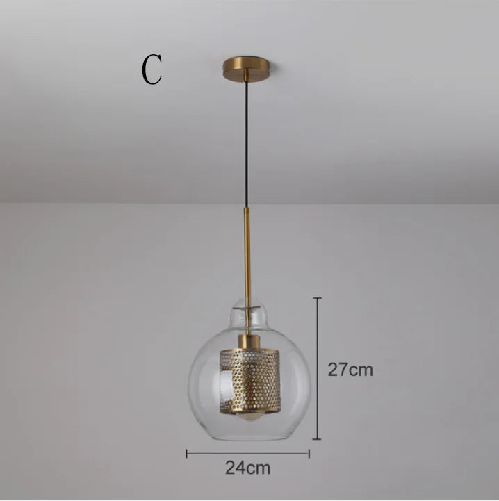 Loft Modern Pendant Light Glass Ball Hanging Lamp Kitchen Light Fixture Dining Hanglamp Living Room Luminaire