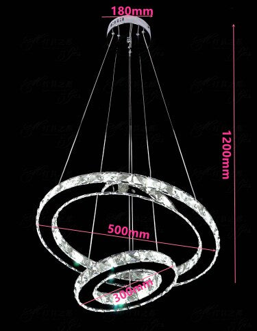 Luxury Large 5 Rings Led Round Crystal Chandelier light Spiral Pendant Lamp Modern Chandelier Light Fixtures Stair Hotel Lamp