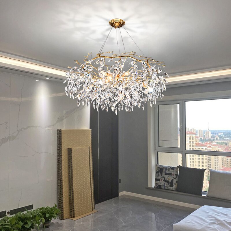 Modern LED Lusters Crystal Chandelier Indoor Lighting Ceiling Chandeliers Cristal for Living Room Bedroom Kitchen Fixture Lights