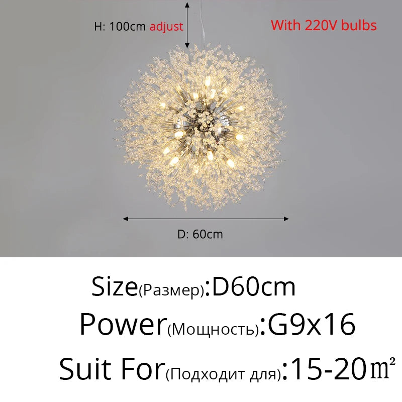 Modern Dandelion LED Lighting Pendant Lights Living Room Dining Room Bedroom pendant Lights Starry Fireball Lighting Fixtures