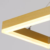 Rectangular chandelier Aluminum LED deco design Nordic style lamp Acrylic for Indoor bedroom Kitchen Island gold chandelier