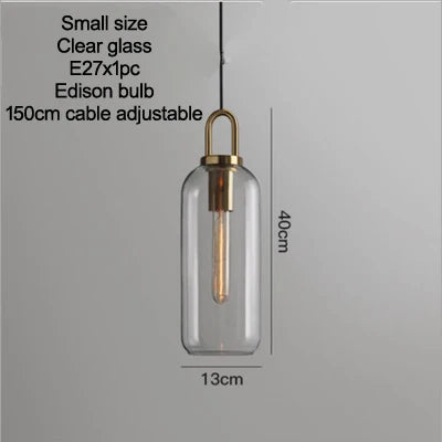Smoke Grey  Sphere glass hanging lamp Transparent Cylindrical Edison glass pendant lighting Simple lines pendant lamp droplight