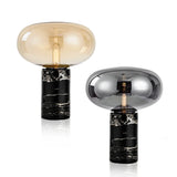 Light Luxury Designer Modern Minimalist Table Lamp Postmodern Bedroom Model Villa Metal Cloth Cover Marble Classic Desk Lights