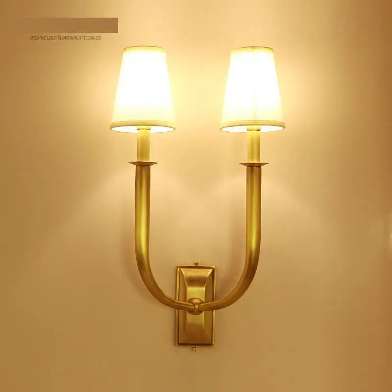 2 heads Wedding decoration wall sconce buckhorn Lamp dressing room led Mirror light dining room Bar Copper indoor wall lighting