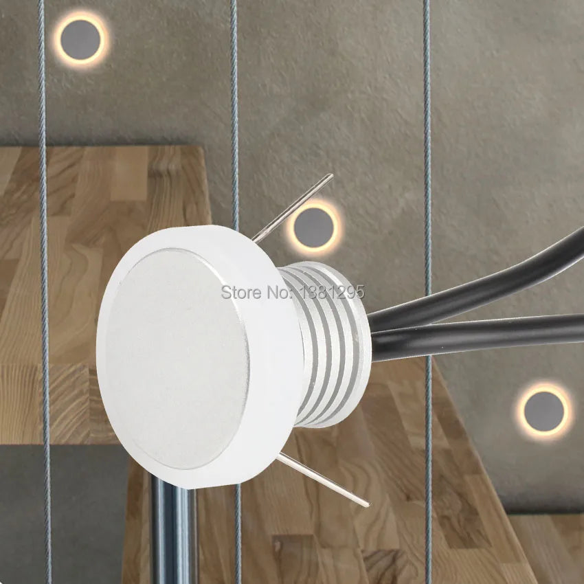 1PCS Eclipse Recessed LED Round Interior Wall Lamp 1W 12V Indoor Stair Step Staircase Deck Corner Decoration Moon Light