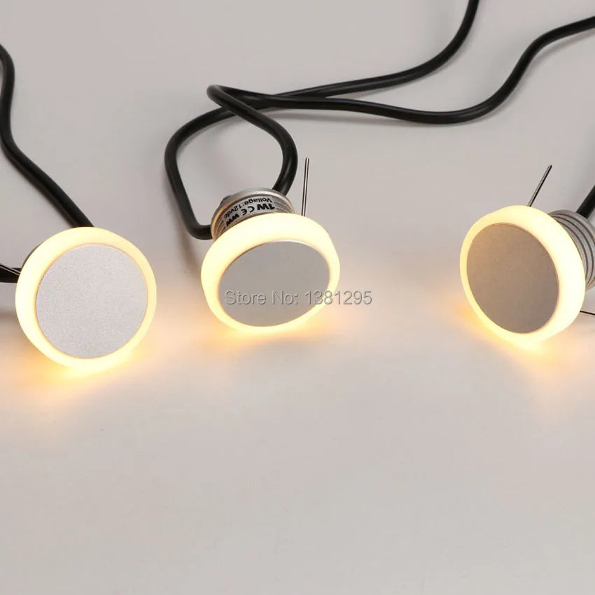 1PCS Eclipse Recessed LED Round Interior Wall Lamp 1W 12V Indoor Stair Step Staircase Deck Corner Decoration Moon Light