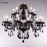 18/15/10/8/6 Arms Luxury Black Crystal Chandelier Lighting Candle Lamp Brief Fashion Living Room Bedroom Fixture