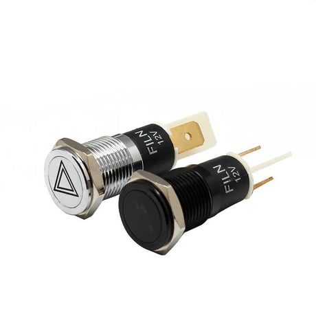 FILN 14mm 12v 24v symbol dash panel warning light indicator lamp metal car boat led dashboard indicator light signal lamp black