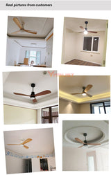 Retro Ceiling Fan Light LED Fan Chandelier Wooden LED Flush Mount Ceiling Light Fixtures  Simple Ceiling Fan 42/52 inch