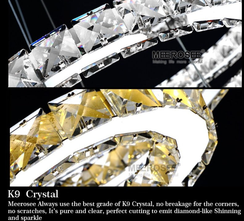 LED Crystal Chandelier Light Modern LED Circle Chandelier Lamp Hanging Lustres LED Ring Lighting Home Decoration