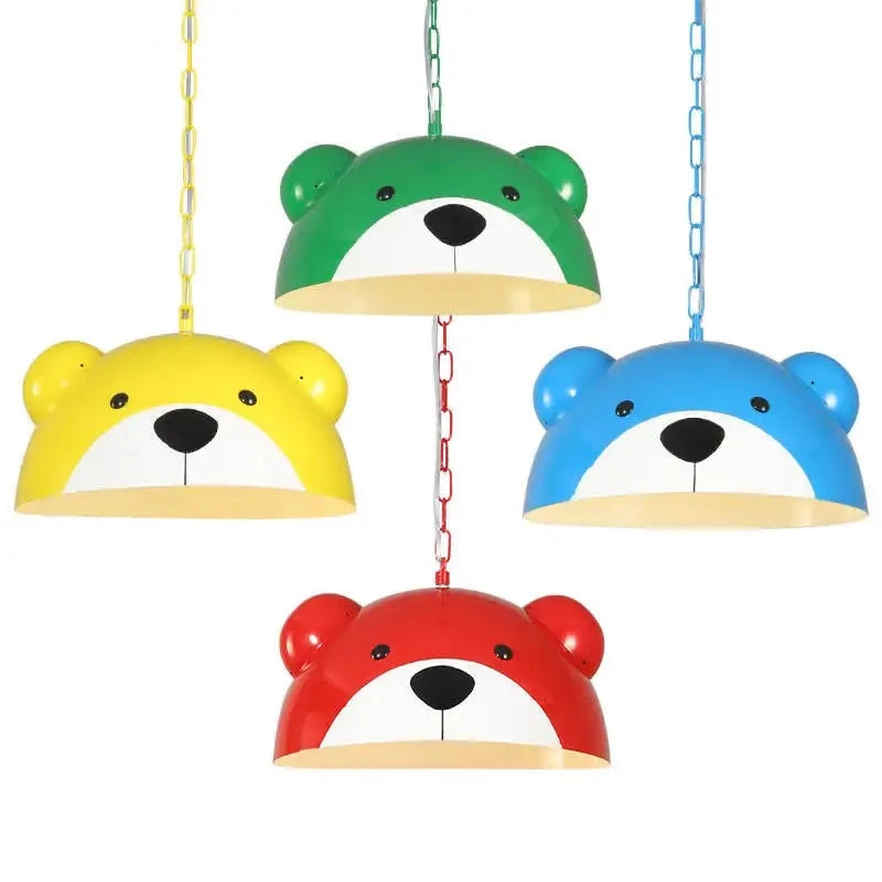 American children bedroom panda pendant lights kids cartoon nursery study hanging lamp creative home deco kitchen led luminaire