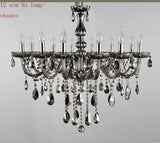 Modern Smoky Grey Fashion Luxury Large Crystal Chandelier Light Living Room Bedroom Hotel Villa Lustre Cristal Fixture