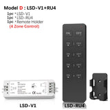 LED Dimmer Switch PWM Wireless RF 2.4G 4-Zone Touch Remote Smart Home Wifi Relay DC12V 24V Controller for Single Color LED Strip