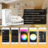 DC12-24V RGB+CCT RGBW WWCW ZigBee Smart LED Strip Controller Voice Control Work with Echo Plus SmartThings