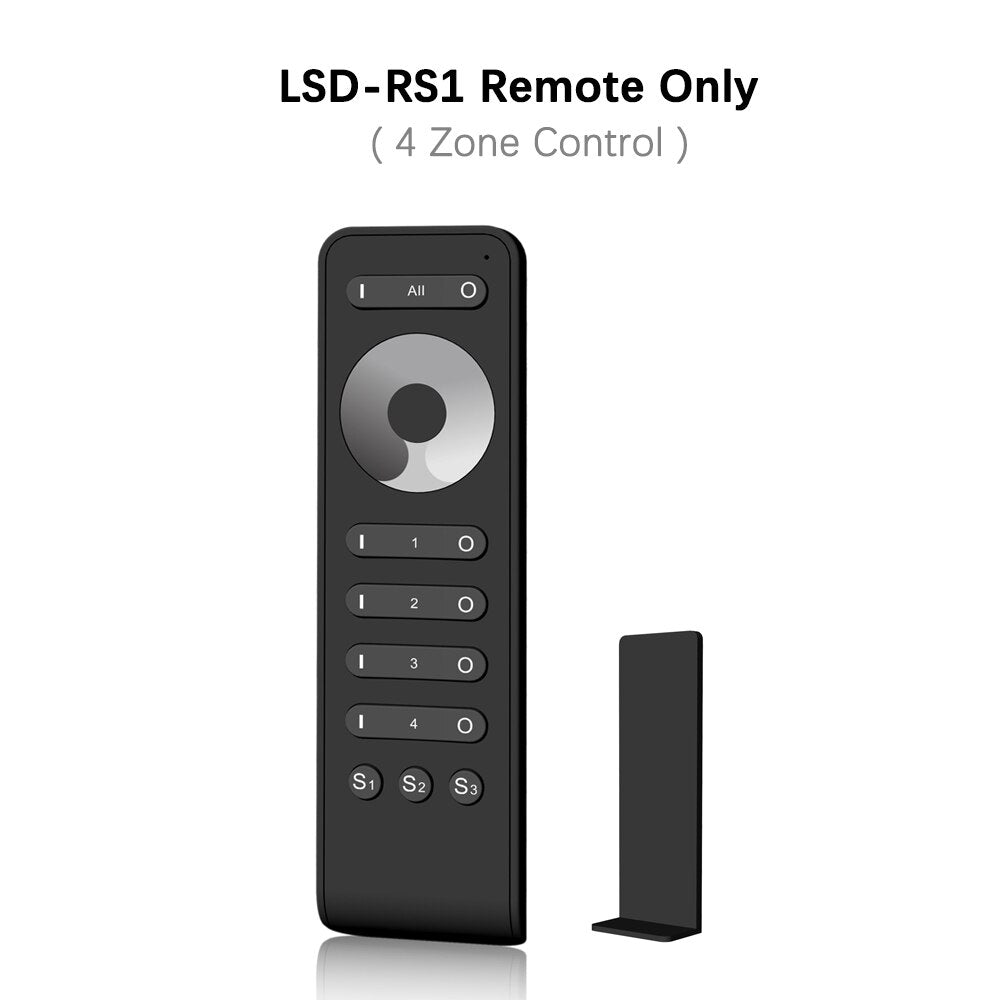 LED Dimmer Switch PWM Wireless RF 2.4G 4-Zone Touch Remote Smart Home Wifi Relay DC12V 24V Controller for Single Color LED Strip