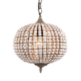 Loft vintage country ball nature wooden bead pendant lights E27 220V led hanging lamp for living room kitchen restaurant bedroom