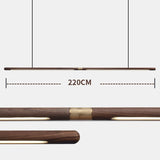 Designer Nordic Restaurant Bar Wood Pendant Lights Black Walnut Minimalist Long Strip Led Hanglamp Home Decor Dining Room Lights