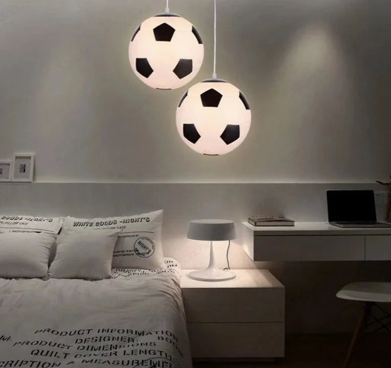 Basketball Football Glass Pendant Lights Modern Led Sport Hanging Lamp for Children&#39;s Room Kids Bedroom Home Loft Decors Luminaie