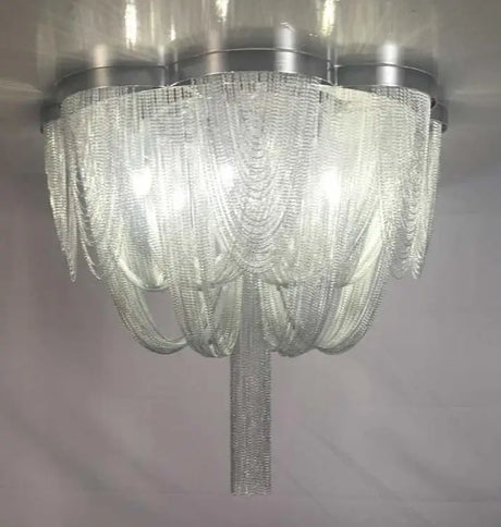 Modern light luxury tassel art personality creative meal dining room living room round led ceiling light